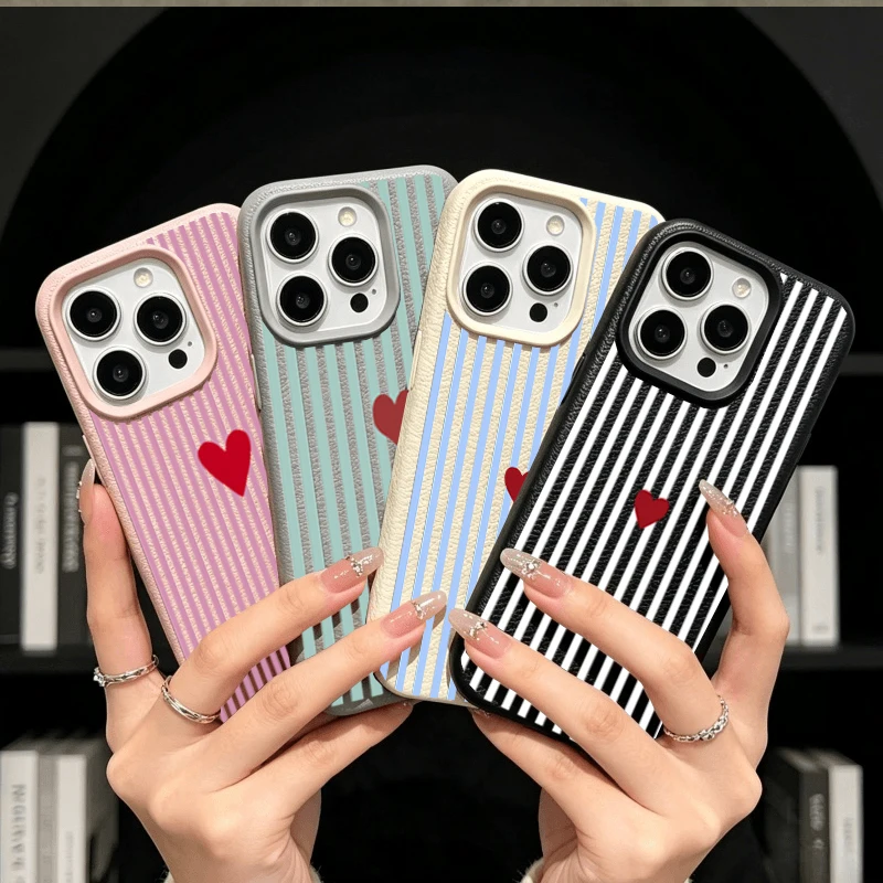 Realme Note 50 - Cover a cuore a righe colorate