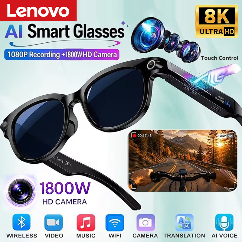 Smart Glasses Lens - Occhiali Intelligenti AI Lenovo 8K 1800W,
