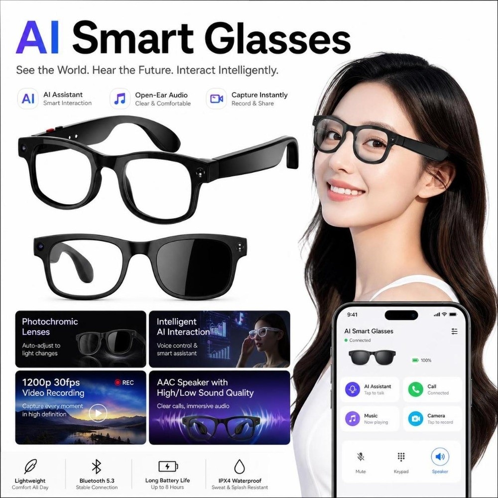 Occhiali Smart AI 2 in 1 con F - Smart Glasses Lens recensione e prezzo
